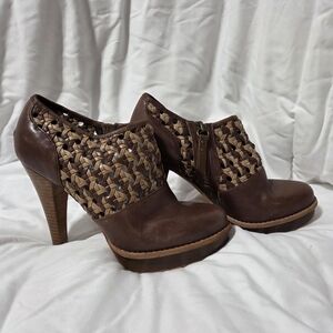 UGG Brown and Tan Woven Heels